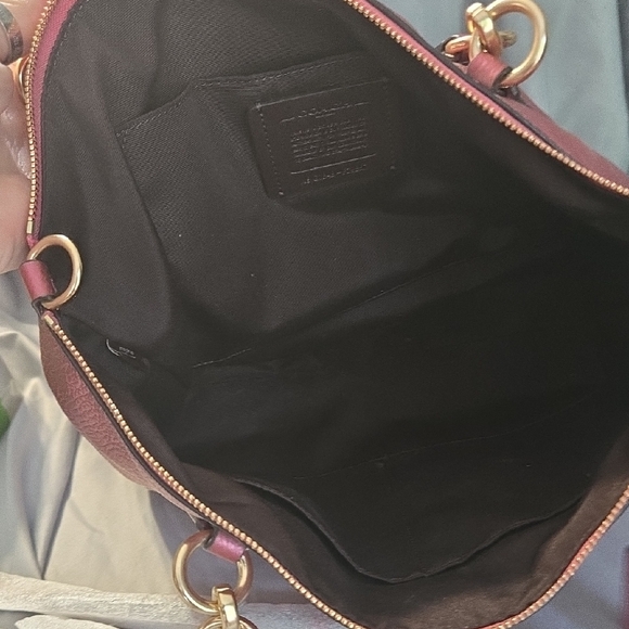 Coach Pink Leather Shoulder Bag with Gold Accents - Picture 6 of 10